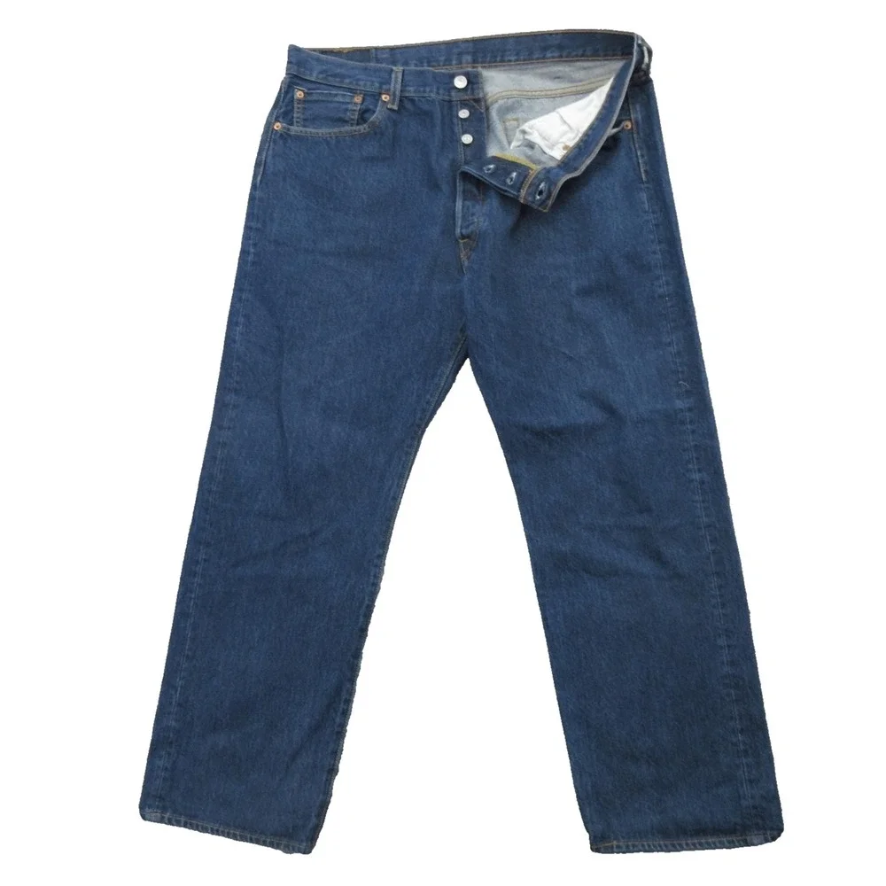 Levis 501 Jeans Mens 36X29 (Tag40x32) Blue Denim Straight Leg Button Fly Mexico